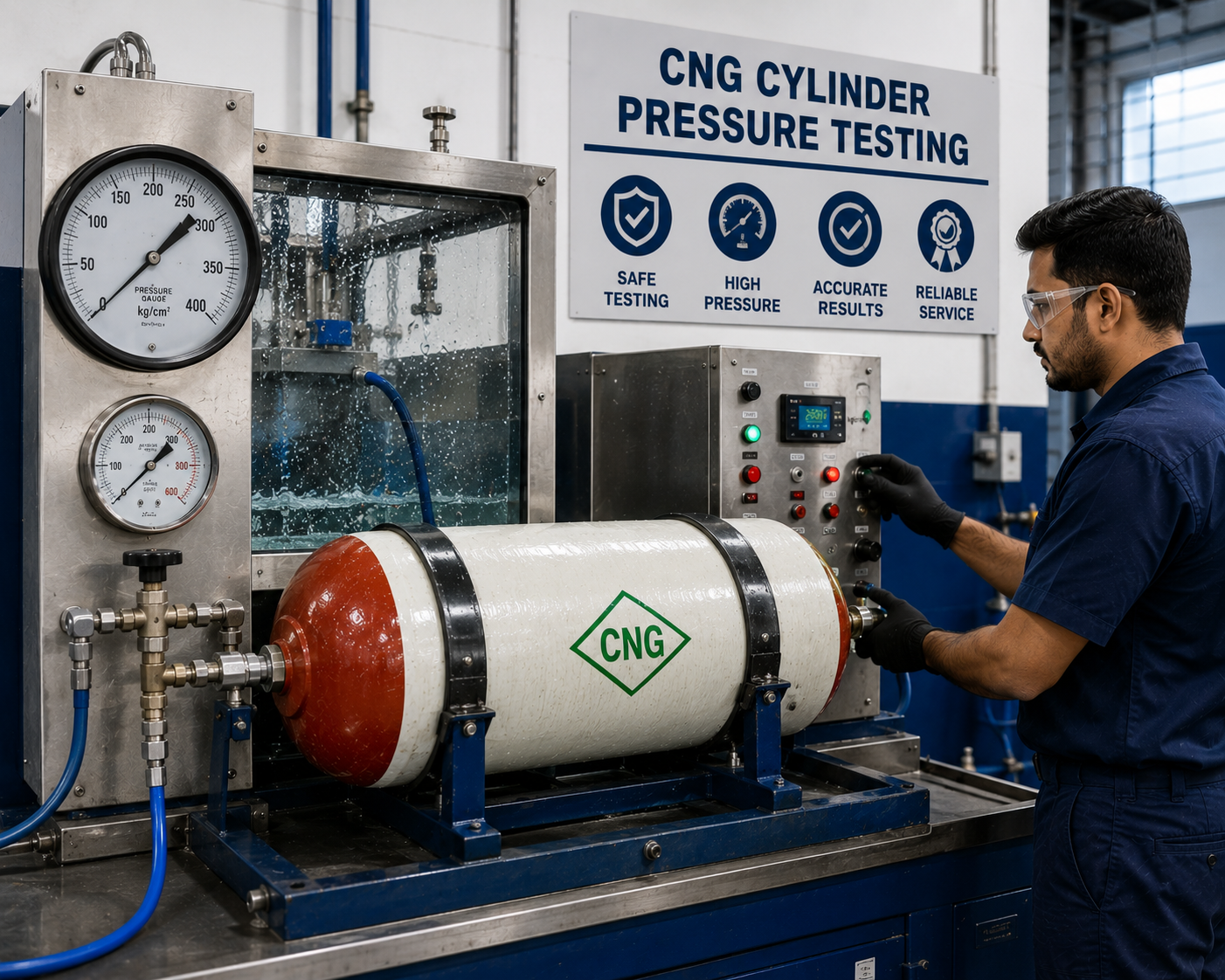 CNG Cylinder Pressure Testing in Baramati, Solapur, Pune